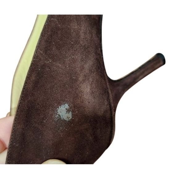 Jimmy Choo Suede Brown Pointed Toe Pin Heels Pumps Size EU40 US10 Authentic - Picture 10 of 12